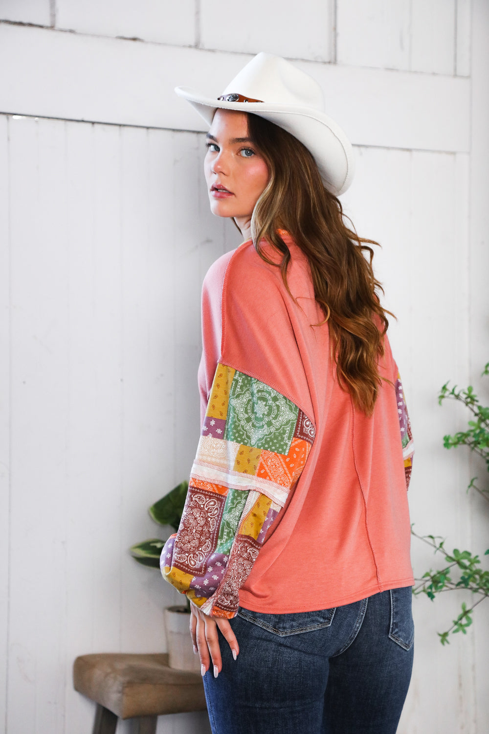 Wanderlust Patchwork Long Sleeve Top