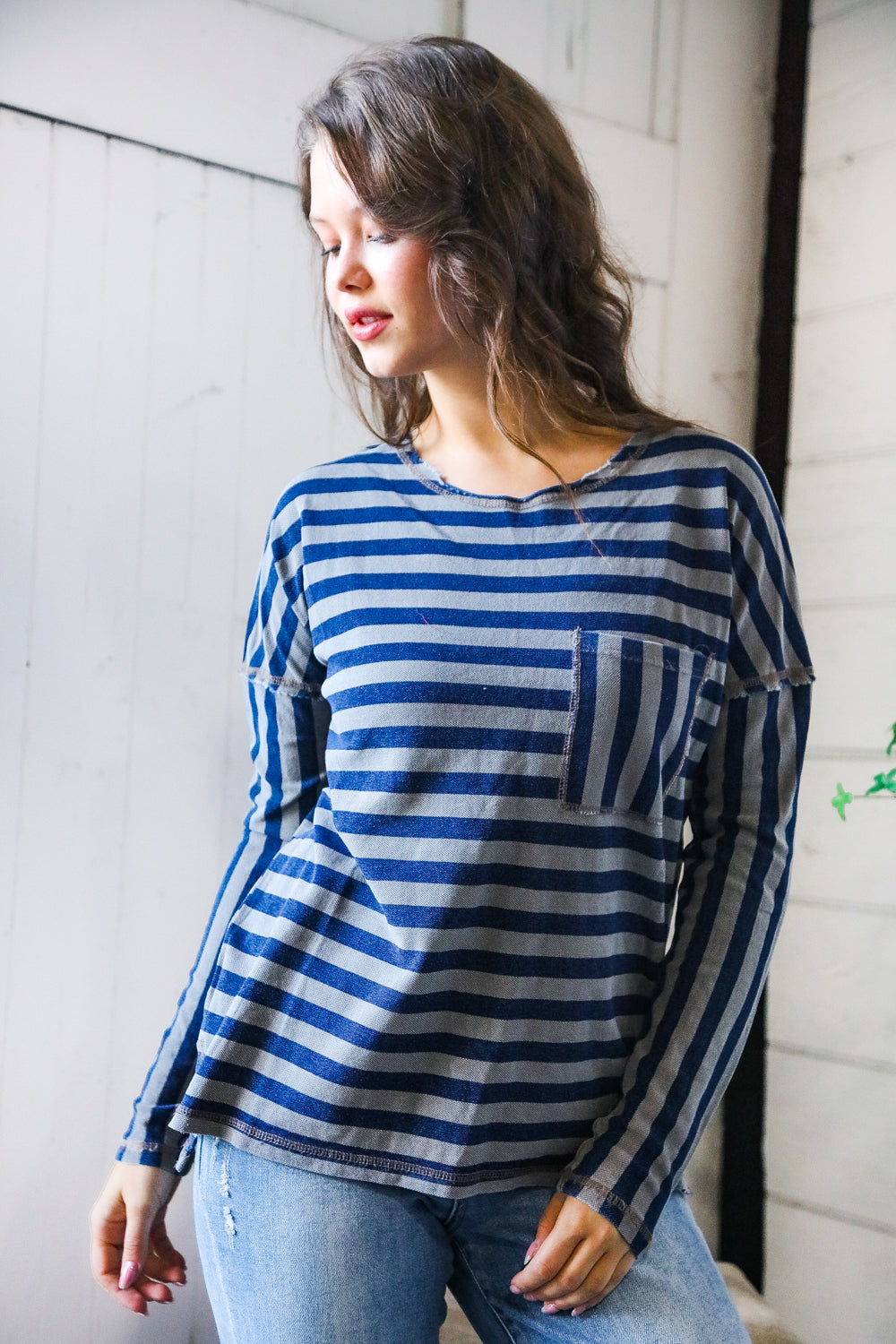 Navy Days Long Sleeve Top