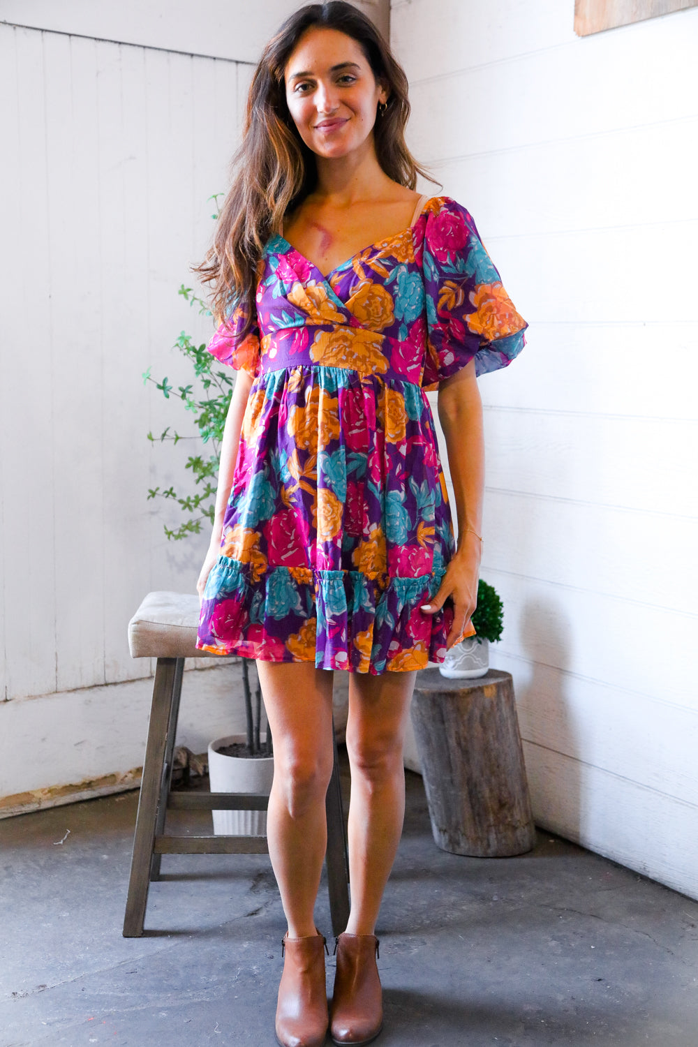 Rosewood Romance Banded Surplice Dress