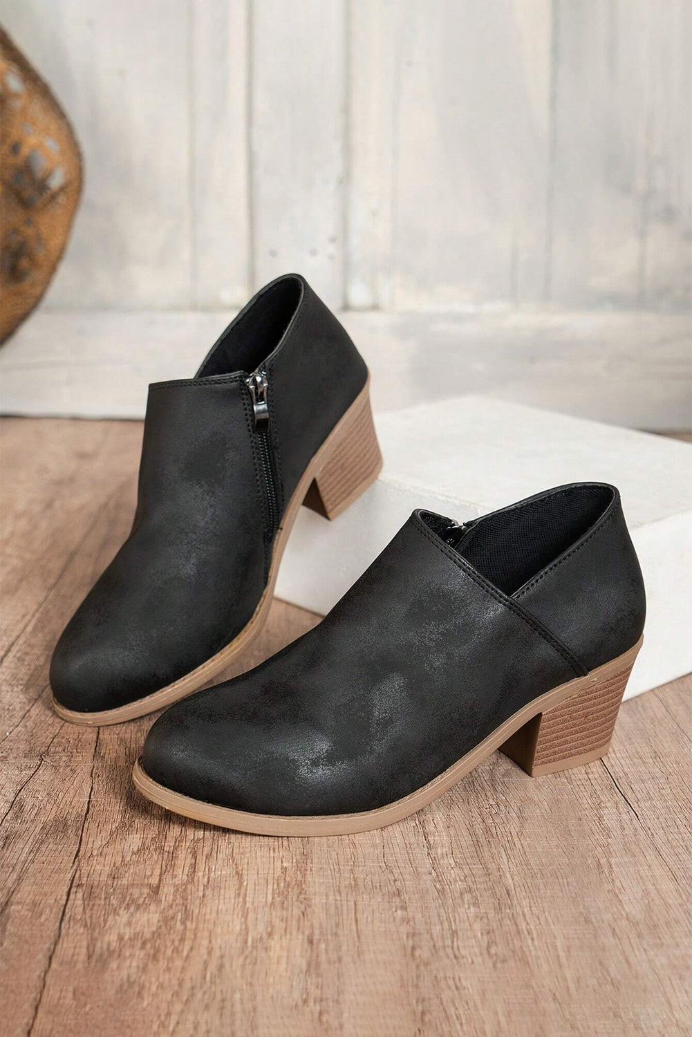 Philippine Gray Suede Ankle Boots