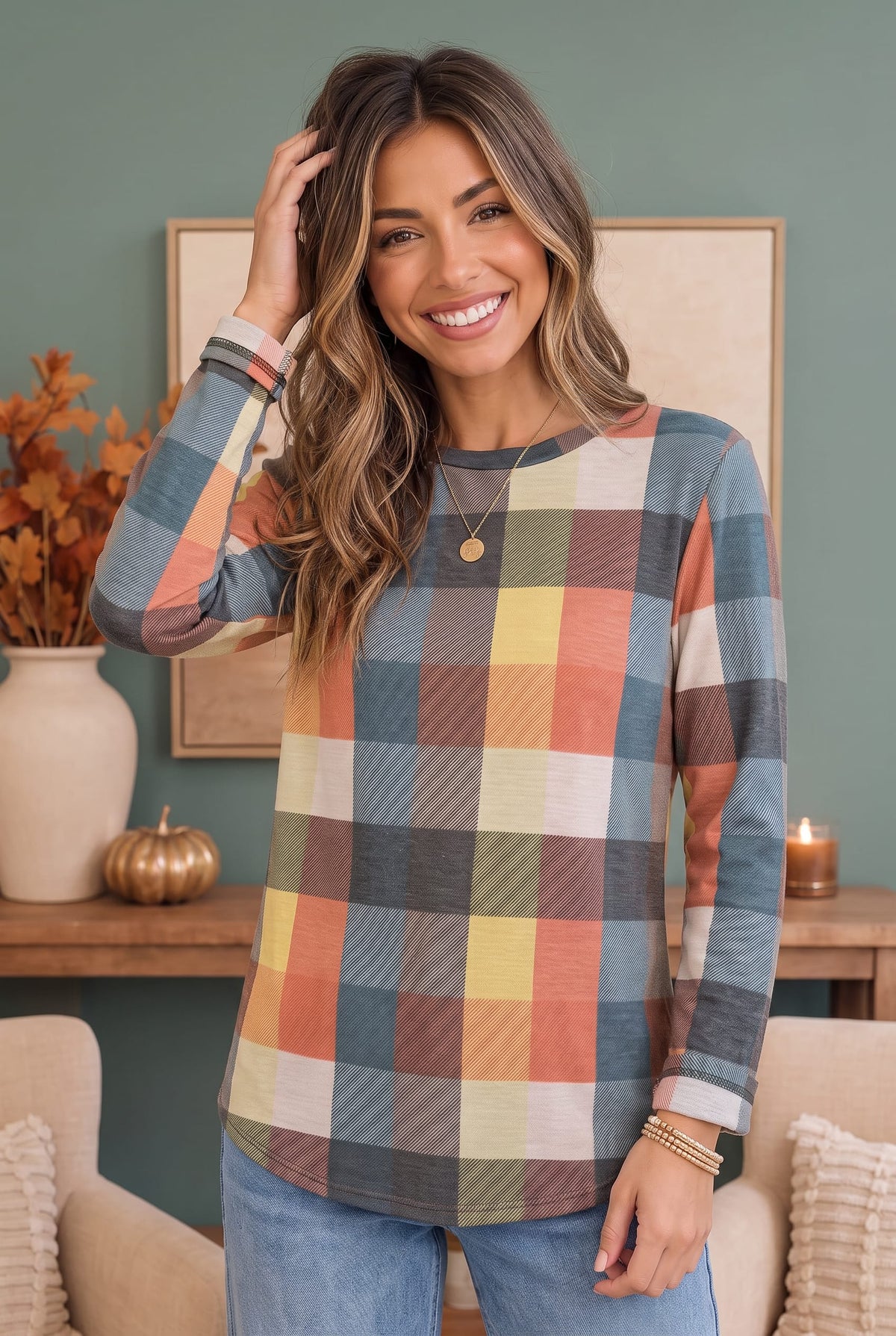 Check Those Boxes Long Sleeve Top