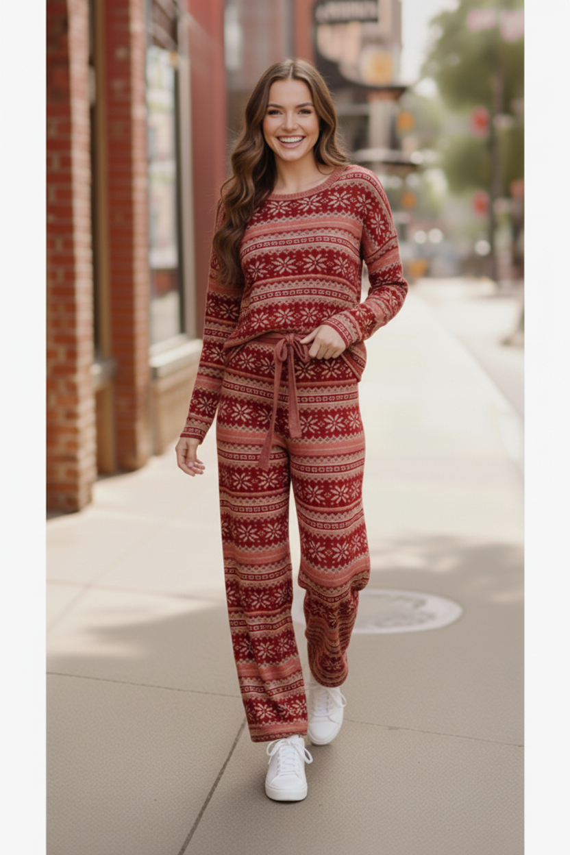 Red Holiday Fair Isle Set