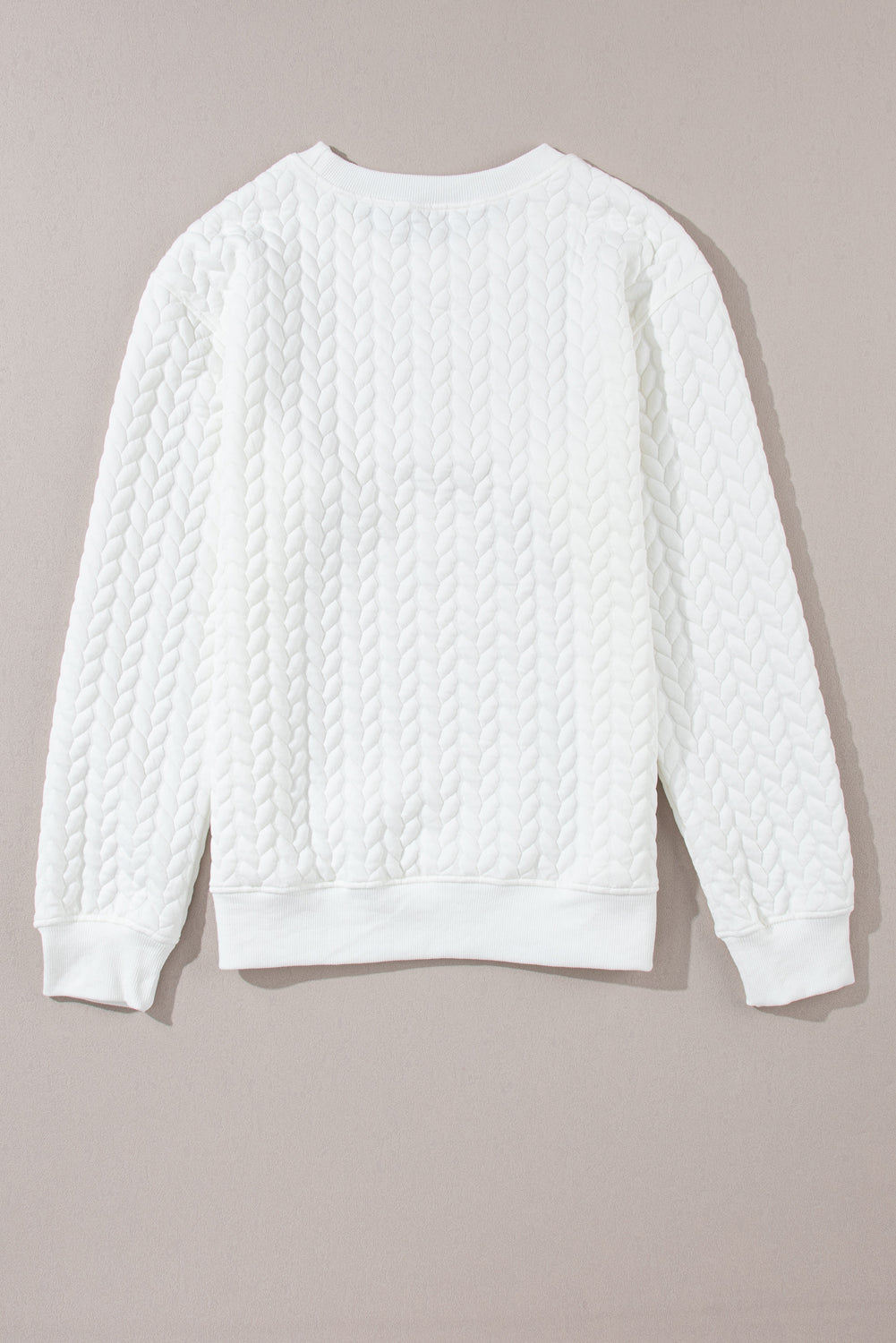 White Merry and Bright Quilted Sweatshirt